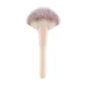 Large fan makeup brush with nude handle, soft hair for highlighting and setting powder. - Large Fan Brush (Nude 01) / Nude