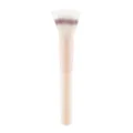 Soft flat top makeup brush in light pink, professional cosmetic tool for blush and highlighting. - Stippling Brush / Nude