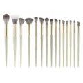 15-teiliges professionelles Make-up-Pinsel-Set mit weichen synthetischen Fasern und Griffen. - 15 Stück / Hellgrün