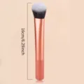 Mini makeup brush soft bristles professional blush powder brush for flawless makeup look - RT Angled Round Foundation Brush Pink