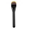 Single round head foundation brush variant, dense bristles, sleek black handle for smooth makeup. - Single Tongue-Shaped Foundation Brush