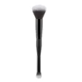 Double-Ended Makeup Brush Black Handle Soft Synthetic Bristles Face Powder Blush Brush - PVC Bag / Black