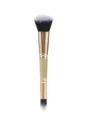 Double-ended makeup brush with gold glitter handle, versatile soft bristle cosmetic tool. - Standard Pack / Sparkle Gold