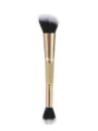Dual-ended makeup brush with soft bristles and glitter handle for professional face makeup. - Standard Pack / Sparkle Gold