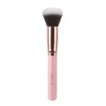 Professional pink handle makeup brush with soft bristles for powder and foundation application. - Single Round Powder Brush / Pink Gold
