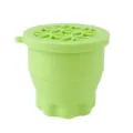 Green silicone foldable cleaning cup, compact makeup brush cleaner and storage holder tool. - Green Folding Cup