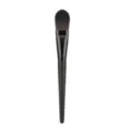 Professional black tongue foundation brush for smooth liquid makeup application tool. - Tongue-Shaped Foundation Brush / Black Silver