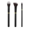 3-piece makeup brush set with gold ring, blending highlighter and contour brushes for flawless makeup. - 3 Pieces Contour Brush Set Black