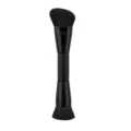 Pinceau de maquillage double embout noir, avec brosse fond de teint et pinceau blush. - Tout Noir Tête Plate