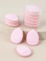 Mini houppettes de maquillage en goutte pour fond de teint, outil beaute doux avec etui. - 6 Pièces en Boîte / Rose