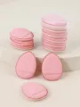 Mini houppettes de maquillage roses en forme de goutte avec boîte, éponge douce pour fond de teint. - 6 Pièces en Boîte / Rose rouge