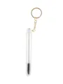 Portable clear tube eyelash brush with gold keychain for makeup and eyelash extension. - Disposable Tube Keychain - Black