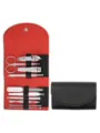 10/18/19 stuks roestvrij staal manicure nagelknipper set met stijlvolle zwart-rode etui. - 10-delige set / Zwart