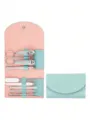 Draagbare roestvrijstalen manicure set opvouwbare nagelknipper beauty tool roze blauw - 10-delige set / Groen