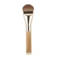 Wide flat foundation brush, golden handle soft makeup tool for seamless face makeup finish. - Tongue Shape-Gold