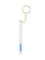 Clear tube eyelash brush with gold keychain, portable makeup tool for easy daily use and travel. - Disposable Tube Keychain - Blue