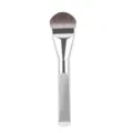Ultra-thin widened tongue foundation brush for seamless makeup application, soft flat bristles. - Tongue Shape-Silver