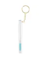 Clear tube eyelash brush with gold keychain, rhinestone glitter handle disposable mascara wand - Disposable Tube Keychain - Peacock Blue