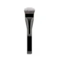 Professional wide flat foundation brush with soft synthetic bristles and sleek metal handle. - Flat Handle Pressed Tube Tongue Shape-Black