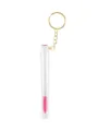 Transparente Tube Strass Wimpernbürste Schlüsselanhänger Make-up Tool mit Goldring - Einweg Tube Schlüsselanhänger - Rosérot