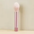 Mini makeup blush brush with soft fluffy bristles and metallic pink handle for flawless blending. - RT Powder Brush Matte Pink