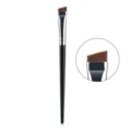 Professional angled eyeliner brush and precision eyebrow detail brush with soft synthetic fibers. - Single Black Silver Angled Eyebrow Brush