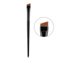 Fine angled eyeliner brush with black handle and synthetic fiber hair for precise makeup. - Single All Black Angled Eyebrow Brush