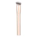 Angled concealer brush with rose gold aluminum handle and soft synthetic bristles for makeup. - Rose Gold