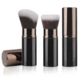 Portable retractable makeup brush set featuring angled and flat synthetic soft bristles. - 23# Color-Blocking Slanted + Flat Head