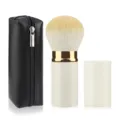 Portable large retractable makeup brush set with PU zipper bag for daily cosmetic use. - Large White With Bag