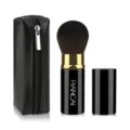 Portable retractable makeup brush set with PU zipper pouch, ideal for loose powder and blush daily use. - Small Black Gold RANCAI With Bag