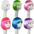 Colorful short bob wig set for women, perfect for daily wear, cosplay, and party events. - Multi-Color 6-Piece Set