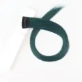 Dark green hair extension clip, one-piece long straight clip in hair piece for daily fashion. - Fog Blue