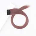 Synthetic clip-in hair extension piece, long straight highlight hair, invisible snap clip. - Lavender / Light Purple