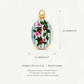 Verguld ovaal emaille aardbei bloem hanger DIY accessoire voor stijlvolle sieraden maken. - Aardbei Hanger