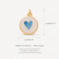 Verguld koperen ronde hanger met blauw hart emaille druppel olie DIY sieraden accessoire. - Harthanger
