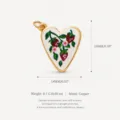 Verguld Koper Hart Aardbei Hanger Leuke Fruit Emaille Sieraden DIY Accessoire Kopen - Aardbei Hart Hanger