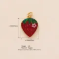 Vergulde aardbei geëmailleerd hanger charm DIY sieraden maken accessoire schattig - Aardbei Bloem Hanger