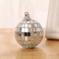 Silberne Spiegelkugel fuer Party Dekoration Weihnachtskugel kleine Haengekugel Stueck - 6cm Größe / Silber