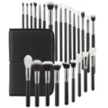 Professional 24-piece makeup brush set with black case, soft dual-color synthetic hair. - 25Pcs Makeup Brushes with Bag