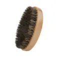 Solid wood boar bristle beard brush men curved styling brush hair grooming care tool brown - Oval Beard Brush