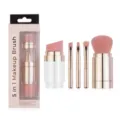 Kit de pinceaux de maquillage 5 en 1 portable avec pinceaux poudre, fard à paupières amovibles. - Or rose