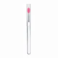 Pinceau à lèvres en silicone avec capuchon transparent et tête rose pour un maquillage précis. - Pinceau à Lèvres Rose