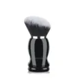 Gran brocha de maquillaje oblicua para polvos con cerdas suaves y mango negro brillante. - Brocha de Contorno Redonda Inclinada