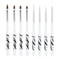 8 Pcs Set de Pinceles para Uñas Profesional UV Gel Liner Pintura Herramientas - Juego de 8 Pinceles de Uñas con Patrón de Cebra