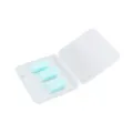 Lot de 3 mini pinceaux masque facial en silicone avec boîte de rangement maquillage - Bleu