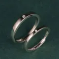 Bagues de couple en argent élégantes avec diamant, design mobius ouvert et minimaliste. - Ouvert Réglable / J2760 Style Homme