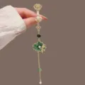 Chinese style vintage hanging ornament Hanfu lotus metal yajin pendant accessory - Ruyi Lotus Leaf & Goldfish Waist Pendant