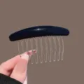 Black hair insertion comb for styling and styling broken hair, anti-slip hair styling tool. - Navy Blue Glossy Simple