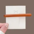 Acetate baguette hair clip for women, chic caramel brown side barrette for bangs and styling. - Caramel color